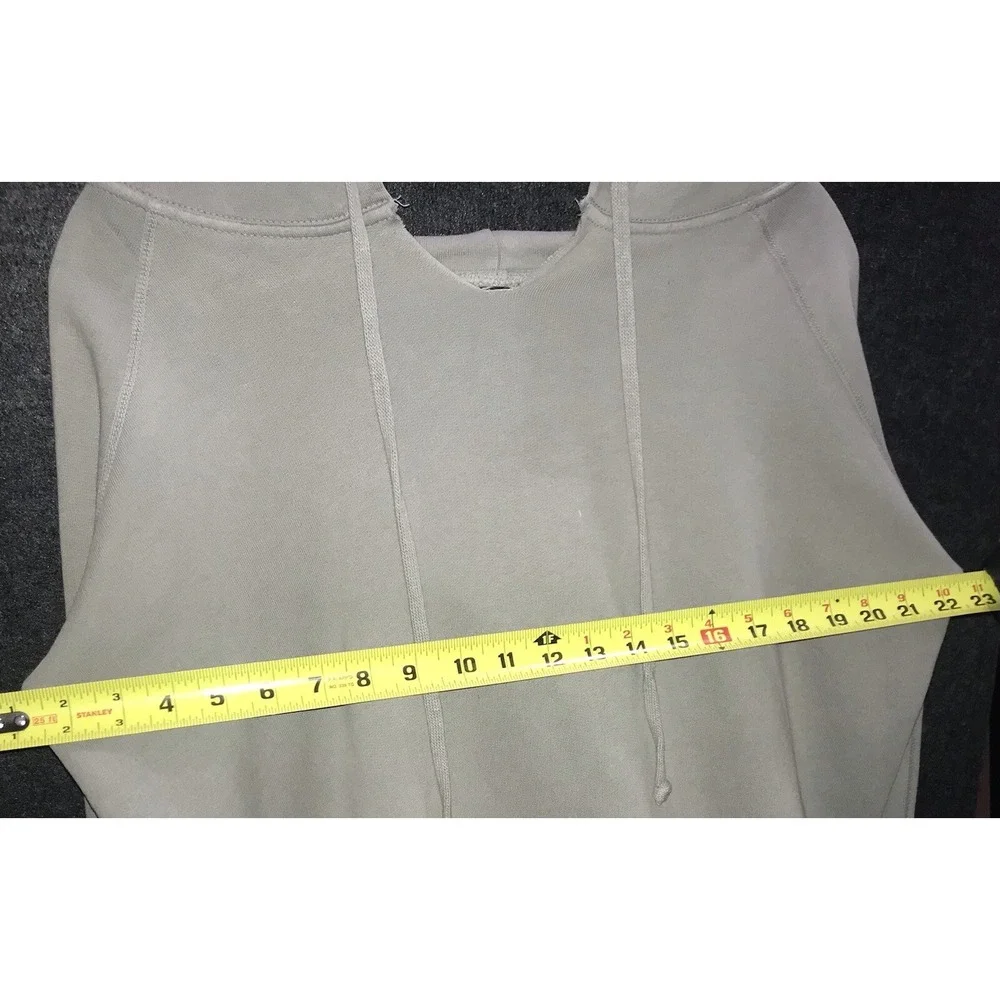 Nili Lotan Janie Sweatshirt Medium Grey Hood Sweater Ribbed Sleeve Tiny Distress
